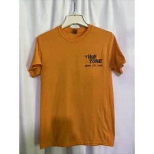 Gildan DryBlend Orange Time Zone Grove City Ohio Hot‎ Rod Graphic T-Shirt Small